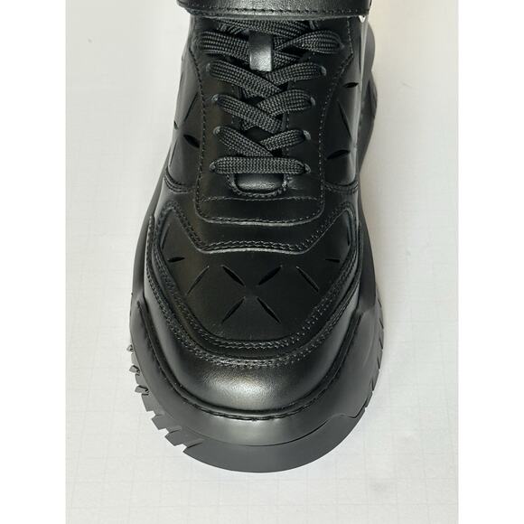 Versace Men\'s Laserata Leather Sneakers Black 13.5 US (46.5) 1008964 NWT $1175 main image 6